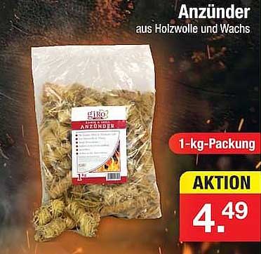 Anzünder aus Holzwolle und Wachs