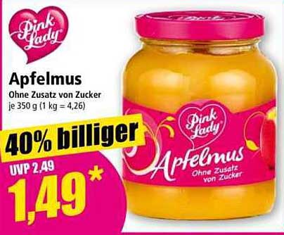 Apfelmus Ohne Zusatz von Zucker je 350 g (1 kg = 4,26)