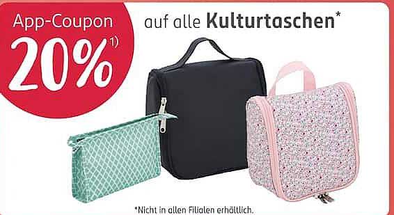 App-Coupon 20% auf alle Kulturtaschen*