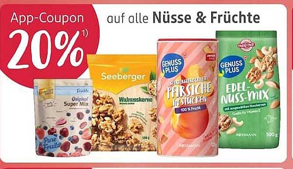 App-Coupon 20% auf alle Nüsse & Früchte