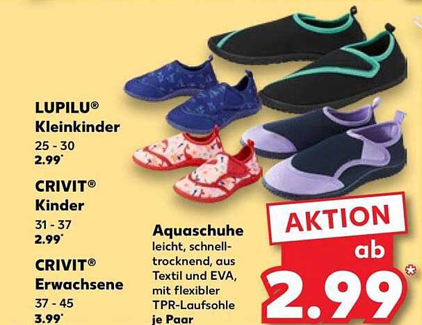 Aquaschuhe leicht, schnell-trocknend, aus Textil und EVA, mit flexibler TPR-Laufsohle je Paar