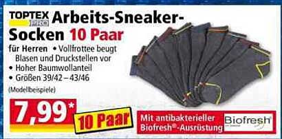Arbeitssneaker-Socken 10 Paar