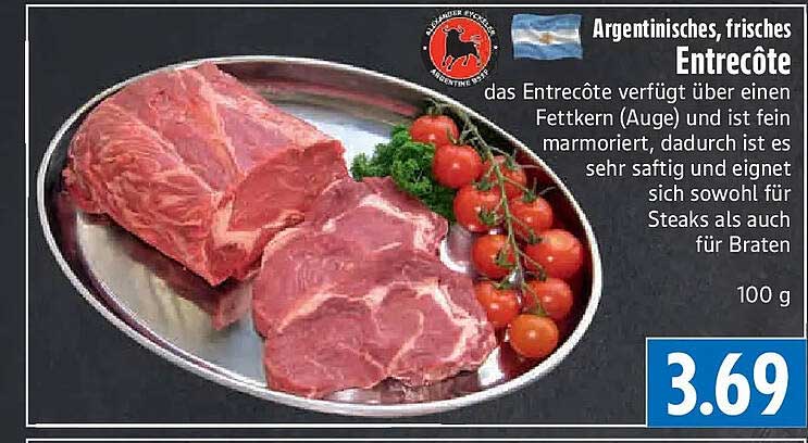 Argentinisches, frisches Entrecôte