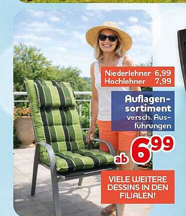 Auflagen-sortiment versch. Ausführungen