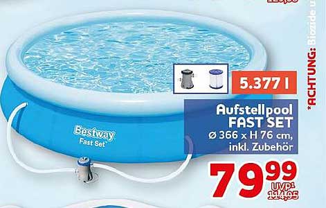 Aufstellpool FAST SET Ø 366 x H 76 cm, inkl. Zubehör