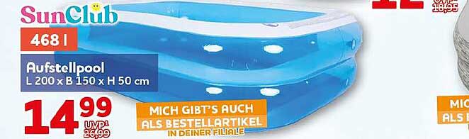 Aufstellpool L 200 x B 150 x H 50 cm
