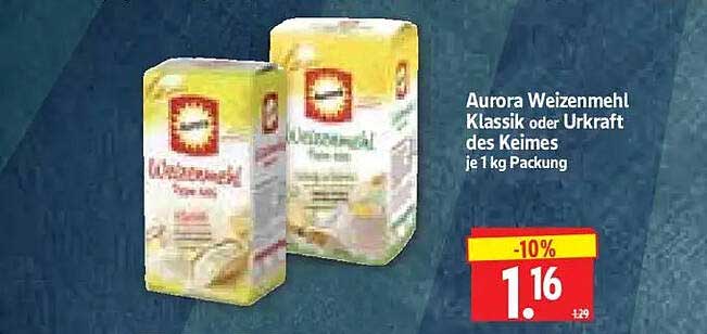 Aurora Weizenmehl Klassik oder Urkraft des Keimes je 1 kg Packung
