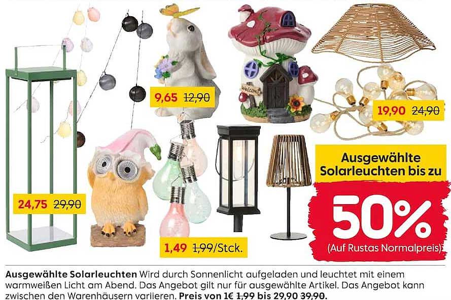 Ausgewählte Solarleuchten bis zu 50%