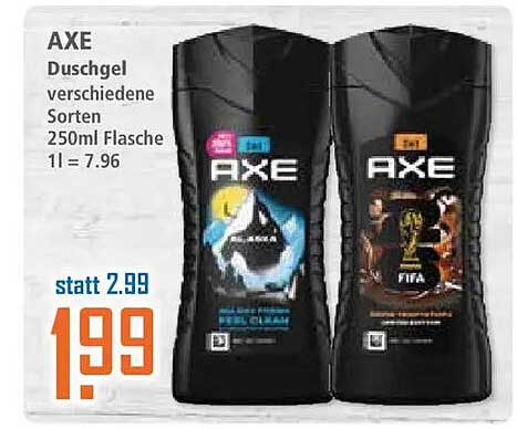 AXE Duschgel verschiedene Sorten 250ml Flasche 1l = 7.96