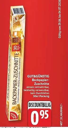 BACKPAPIER-ZUSCHNITTE