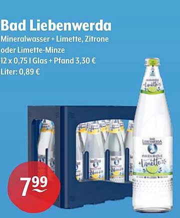 Bad Liebenwerda Mineralwasser + Limette, Zitrone oder Limette-Minz