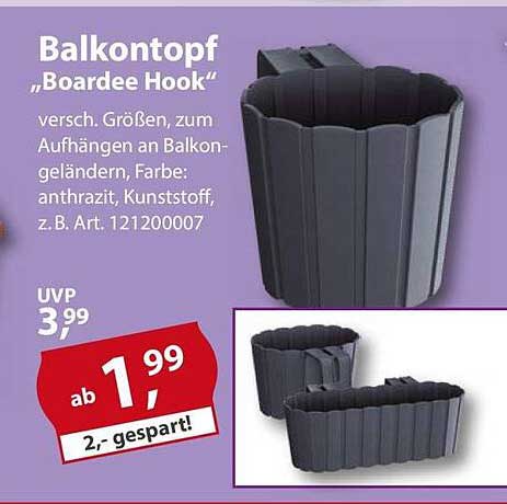 Balkontopf „Boardee Hook“