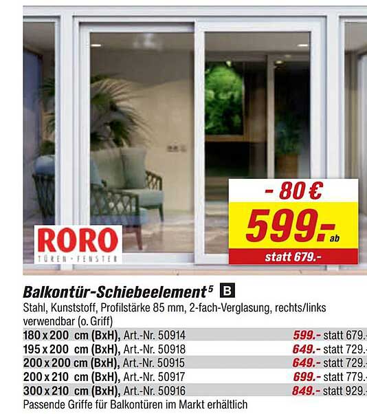 Balkontür-Schiebeelement⁵ B