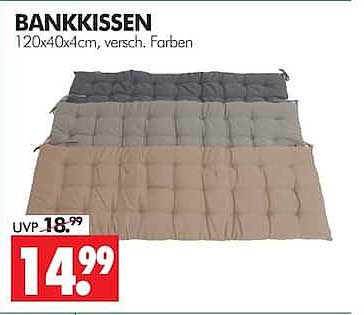 BANKKISSEN 120x40x4cm, versch. Farben