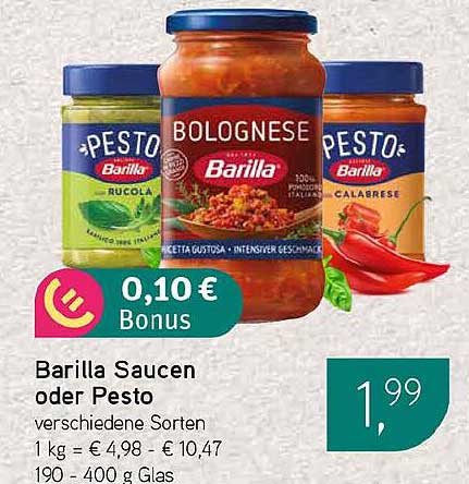 Barilla Saucen oder Pesto
