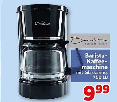 Barista-Kaffeemaschine mit Glaskanne, 750 W