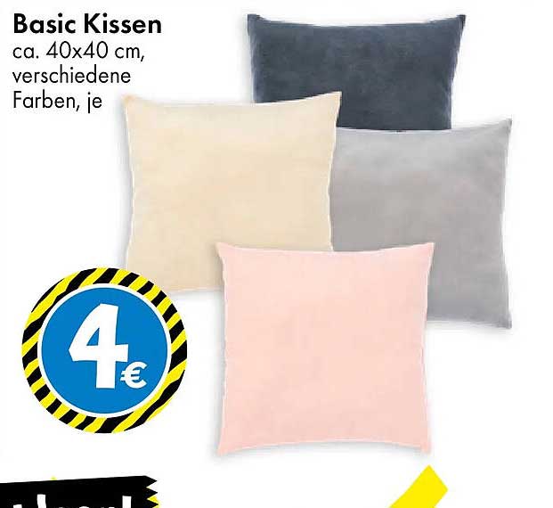 Basic Kissen ca. 40x40 cm, verschiedene Farben, je