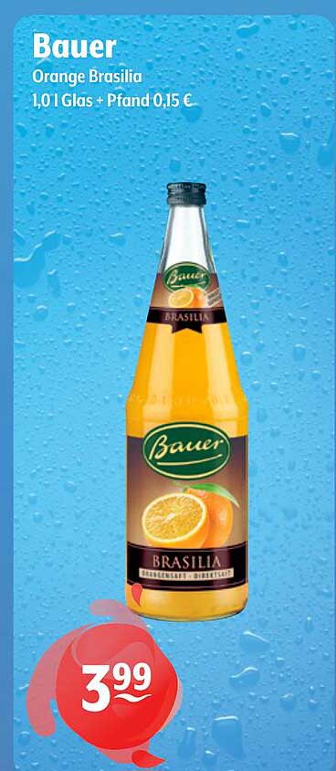 Bauer Orange Brasilia 1,0l Glas + Pfand 0,15 €