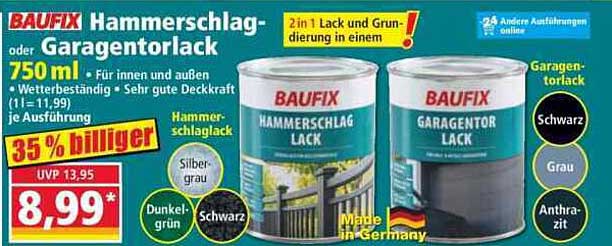 BAUFIX Hammerschlag- oder Garagentorlack 750 ml