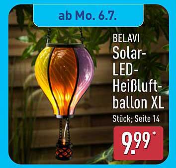 BELAVI Solar-LED-Heißluftballon XL