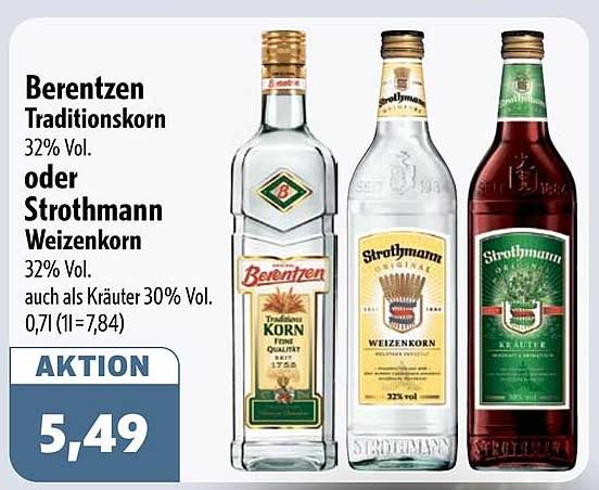 Berentzen Traditionskorn oder Strothmann Weizenkorn