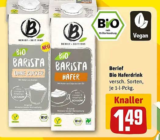 Berief Bio Haferdrink versch. Sorten, je 1-l-Pckg.
