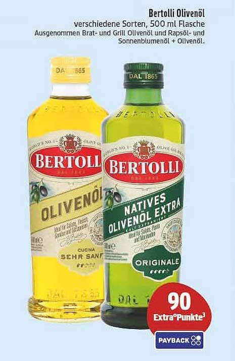 Bertolli Olivenöl verschiedene Sorten, 500 ml Flasche