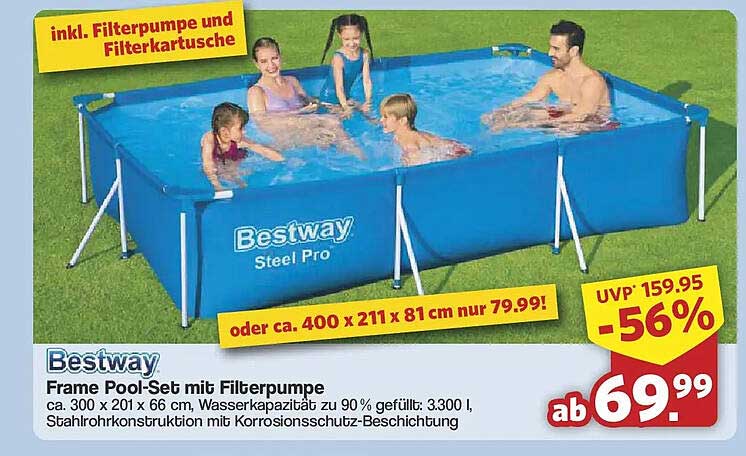 Bestway Frame Pool-Set mit Filterpumpe