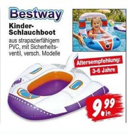 Bestway Kinder-Schlauchboot aus strapazierfähigem PVC, mit Sicherheitsventil, versch. Modelle