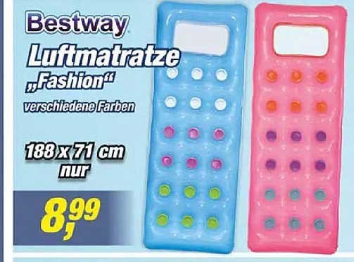 Bestway Luftmatratze „Fashion“ verschiedene Farben 188 x 71 cm nur