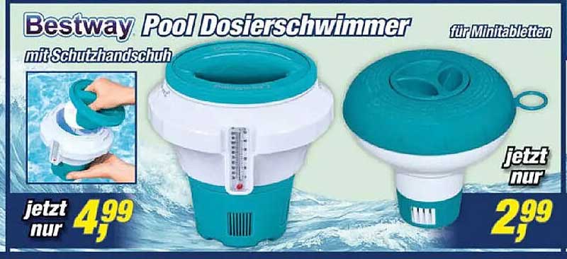 Bestway Pool Dosierschwimmer für Minitabletten mit Schutzhandschuh
