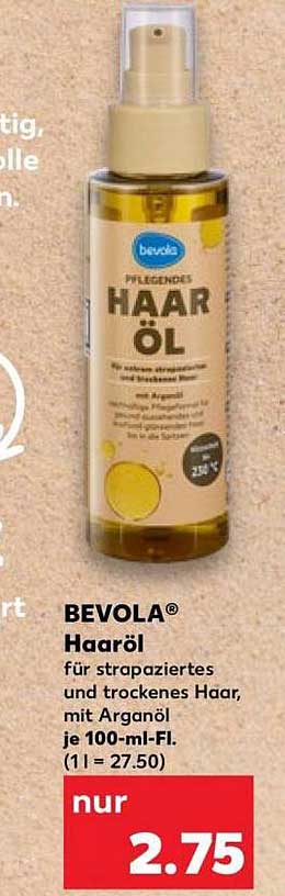 BEVOLA® Haaröl für strapaziertes und trockenes Haar, mit Arganöl je 100-ml-Fl. (1 l = 27.50)
