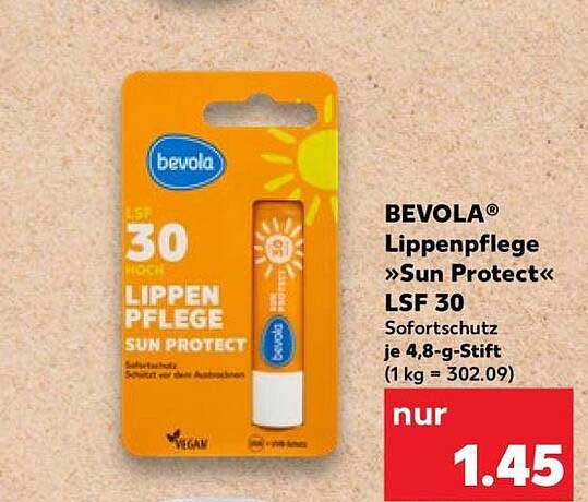 BEVOLA® Lippenpflege »Sun Protect« LSF 30 Sofortschutz je 4,8-g-Stift (1 kg = 302.09)