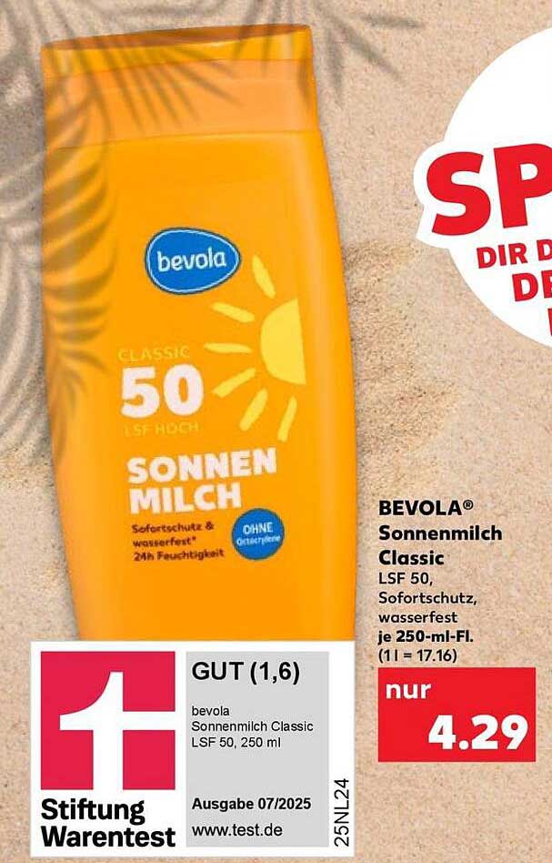 BEVOLA Sonnenmilch Classic LSF 50, Sofortschutz, wasserfest, je 250-ml-Fl.