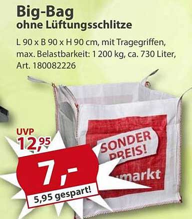 Big-Bag ohne Lüftungsschlitze