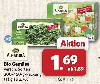 Bio Gemüse vers. Sorten 300/450-Päckung (1 kg ab 3.76)