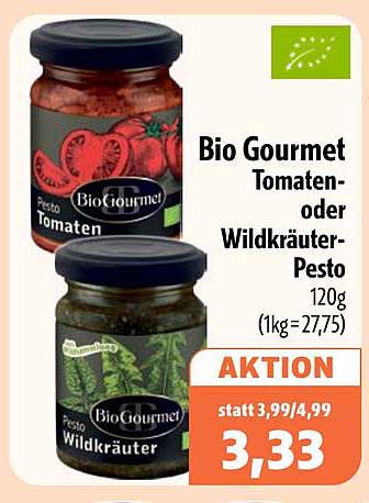Bio Gourmet Tomaten- oder Wildkräuter-Pesto 120g