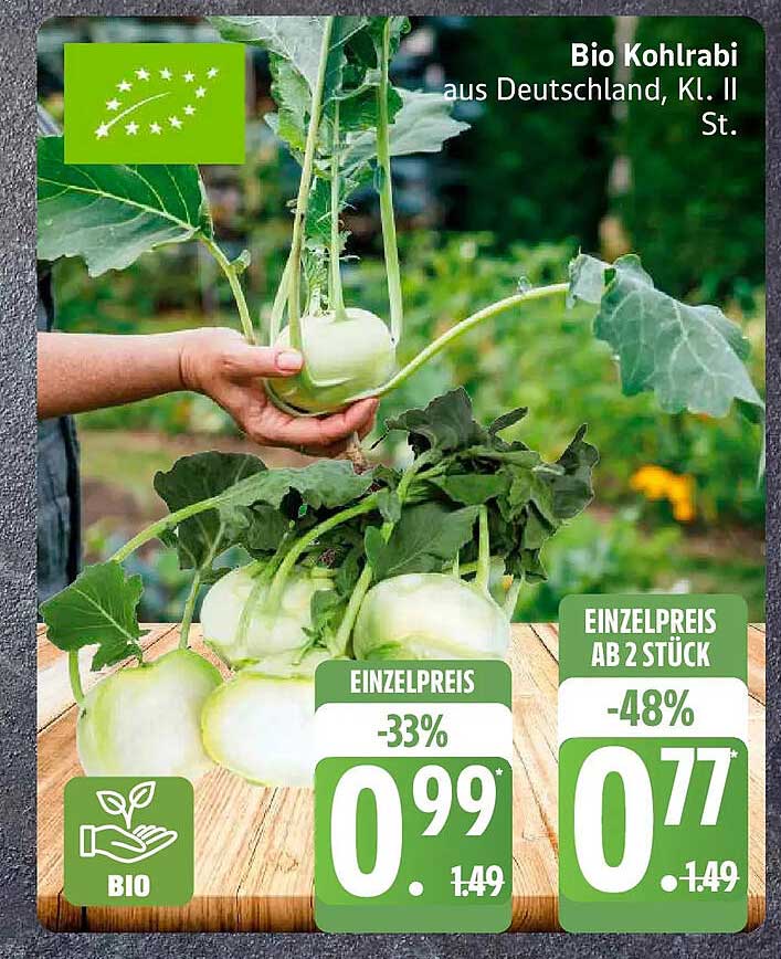 Bio Kohlrabi aus Deutschland, Kl. II St.