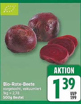 Bio-Rote-Beete vorgekocht, vakuumiert
