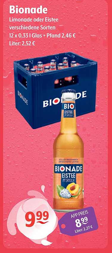 Bionade Limonade oder Eistee verschiedene Sorten