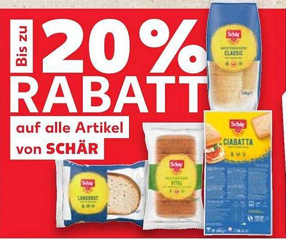 Bis zu 20% RABATT auf alle Artikel von SCHÄR