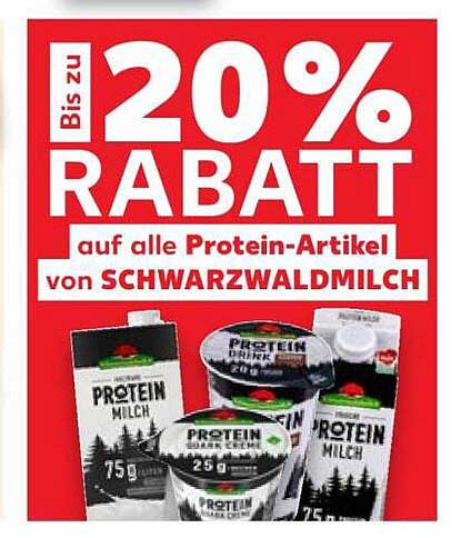 Bis zu 20% RABATT auf alle Protein-Artikel von SCHWARZWALDMILCH
