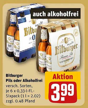 Bitburger Pils oder Alkoholfrei