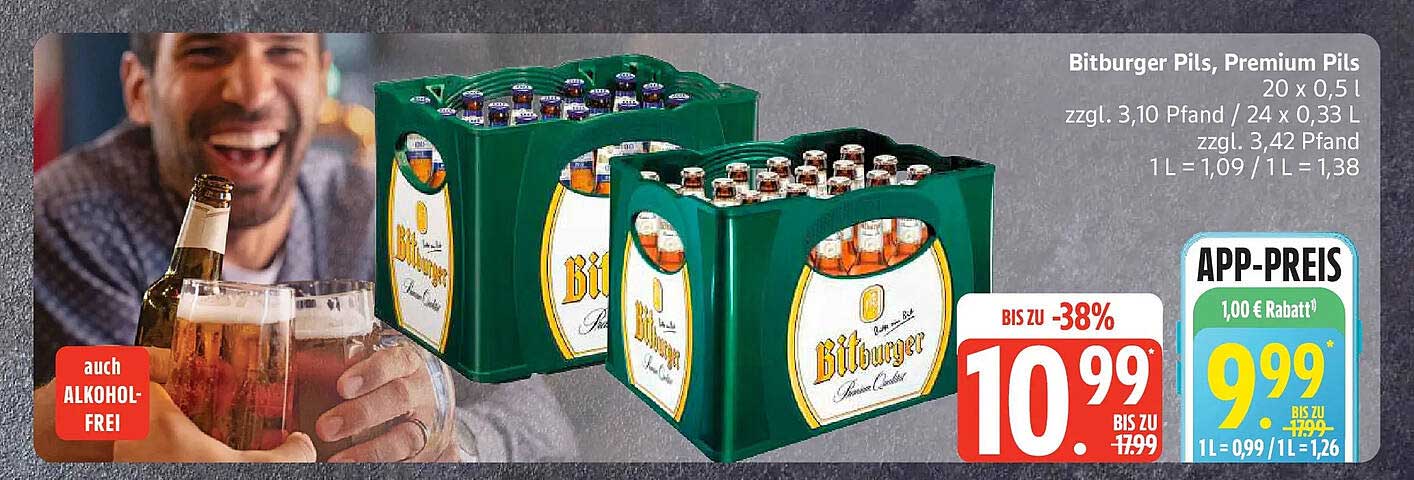 Bitburger Pils, Premium Pils 20 x 0,5 l