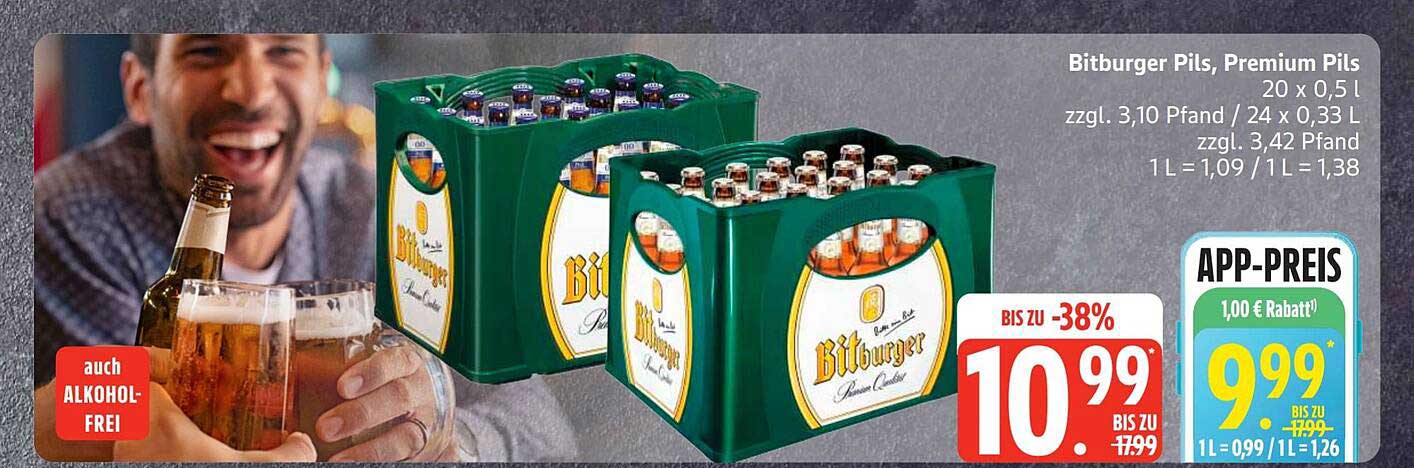 Bitburger Pils, Premium Pils 20 x 0,5 l