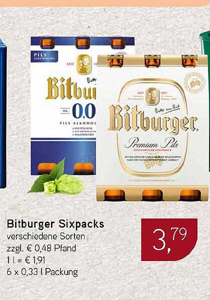 Bitburger Sixpacks