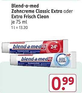 Blend-a-med Zahncreme Classic Extra oder Extra Frisch Clean je 75 ml