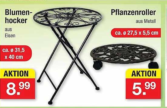 Blumenhocker aus Eisen
