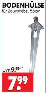 BODENHÜLSE für Zaunstrebe, 56cm