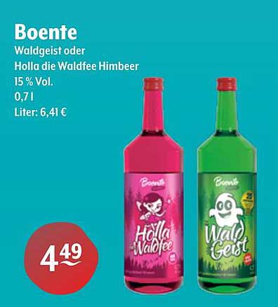 Boente Waldgeist oder Holla die Waldfee Himbeer 15 % Vol. 0,7 l